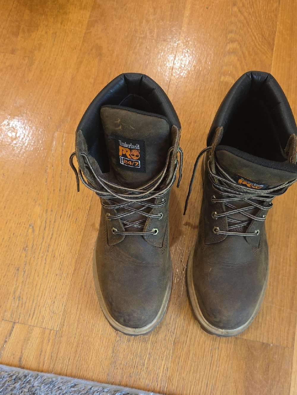 Timberland PRO Brown Work Boots with Black Collar